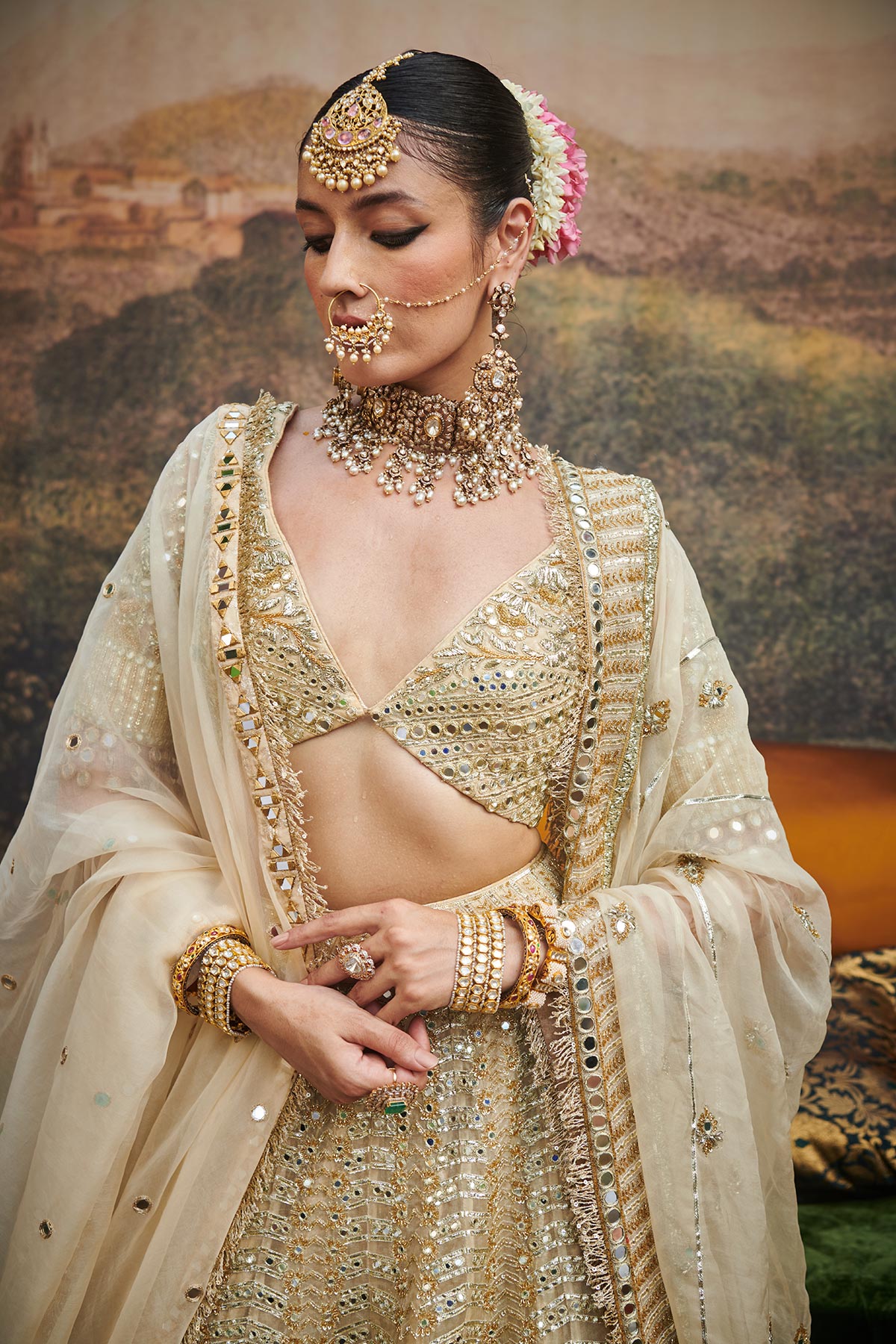 Shvet Afsana Lehenga  with Single Dupatta