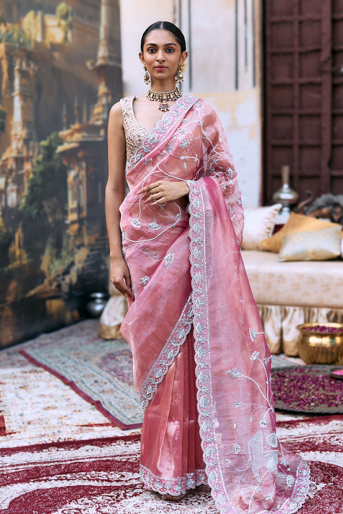 Krishna Shveta Saree Set
