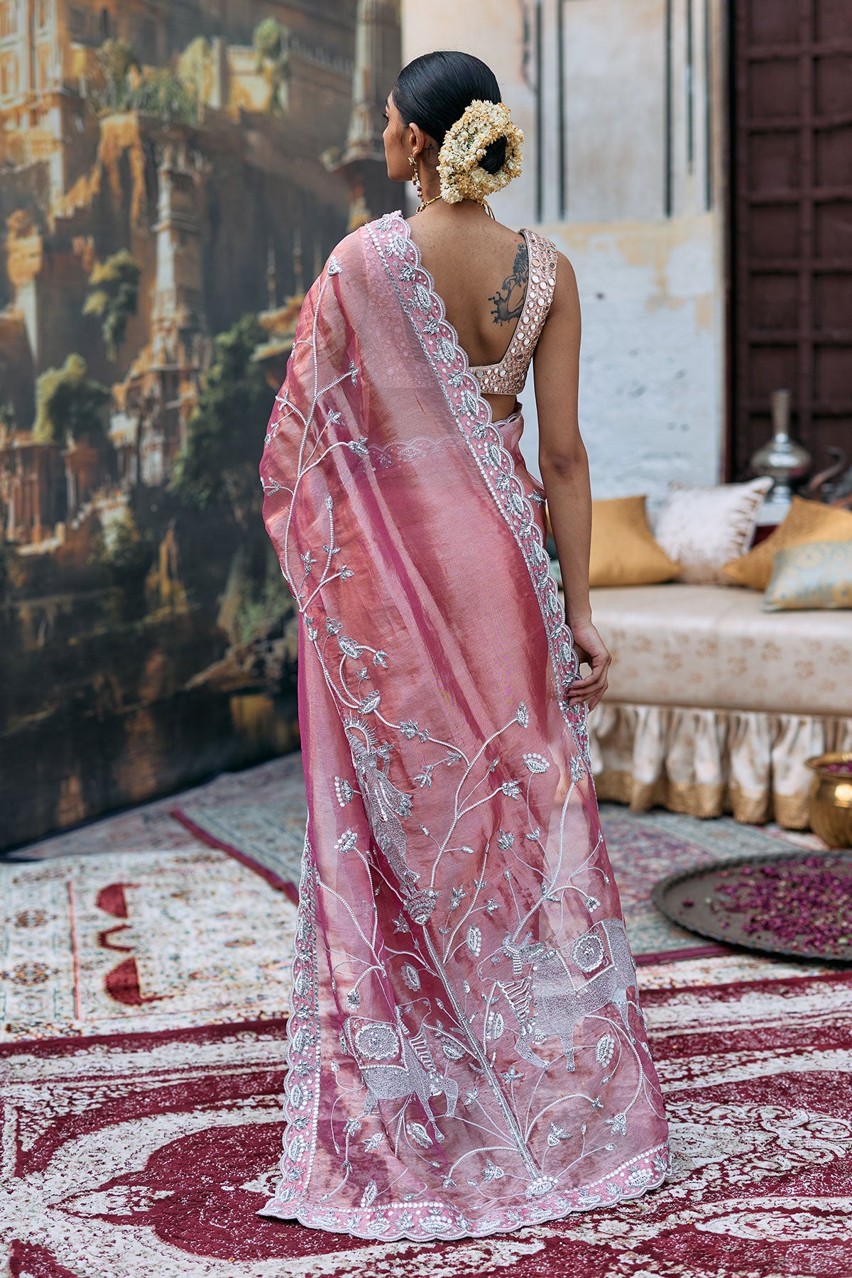 Krishna Shveta Saree Set