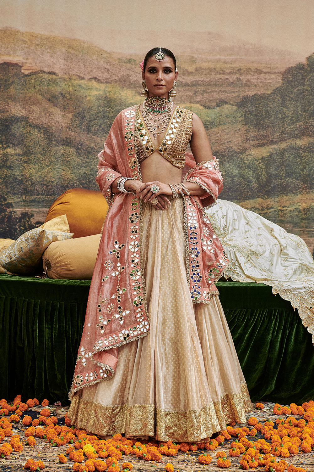 Svet Gulal Lehenga