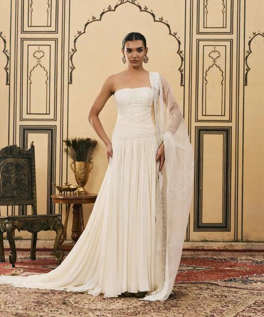 Sheer Georgette Gown Set