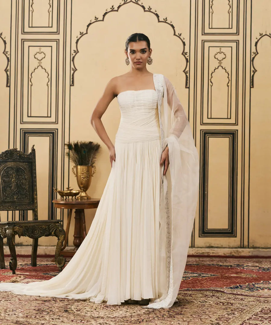 Sheer Georgette Gown Set