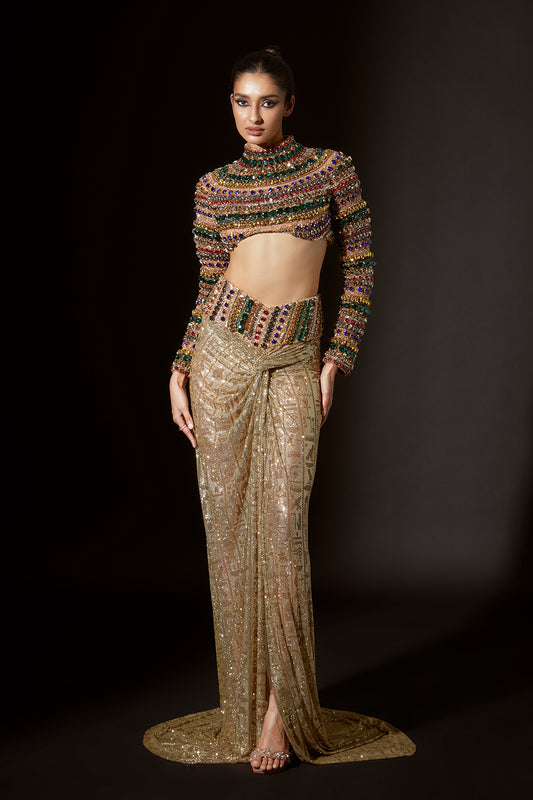 Pharaoh'S Finery Embellished Crystal Top Skirt