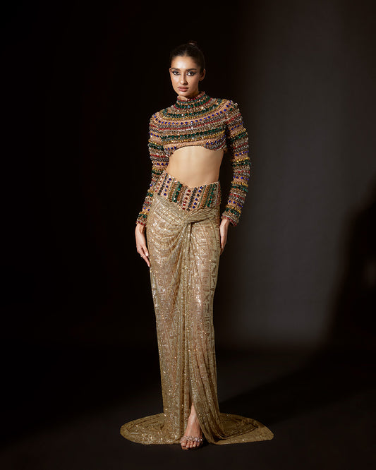 Pharaoh'S Finery Embellished Crystal Top Skirt