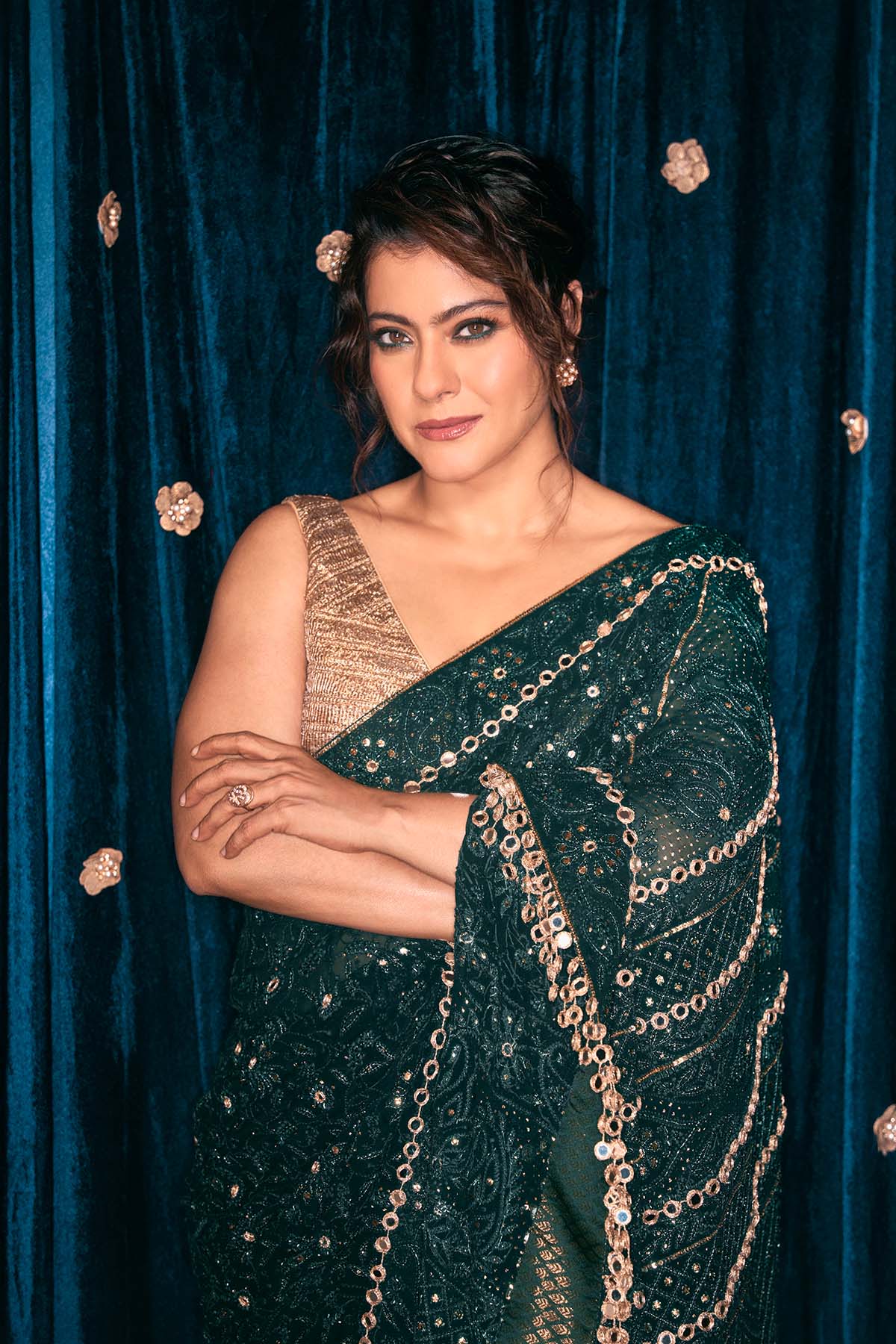 Kajol In Vanamala Saree Set