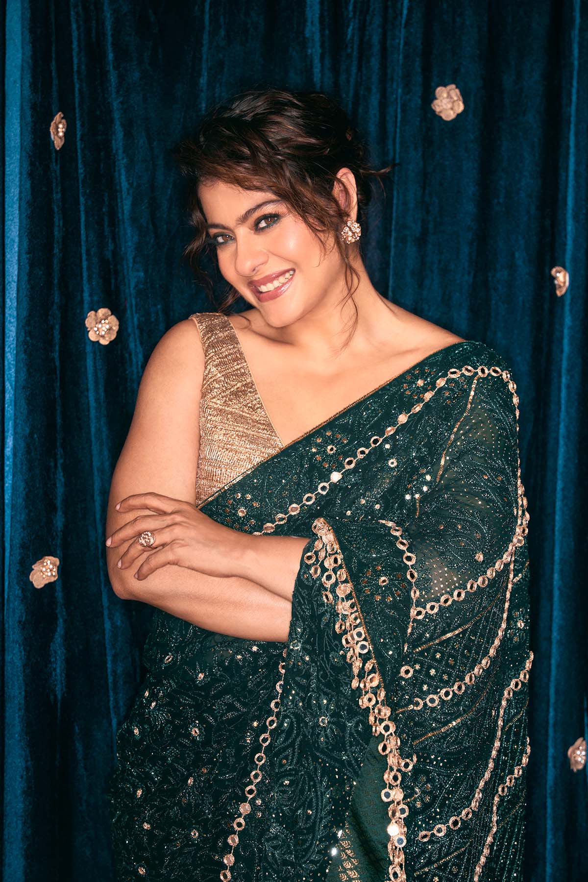 Kajol In Vanamala Saree Set