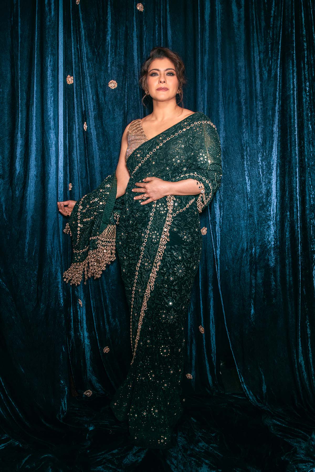 Kajol In Vanamala Saree Set
