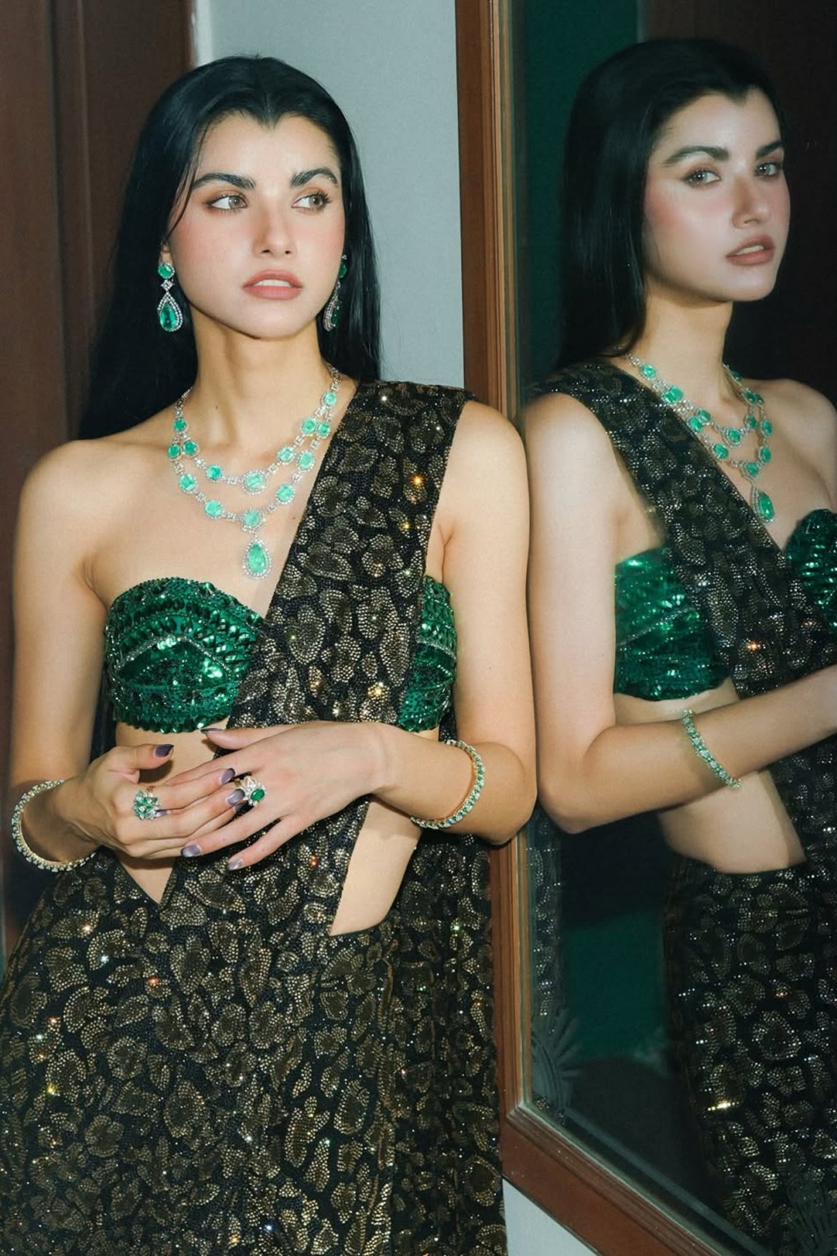 Ayesha kanga in Wild Whisper Saree set