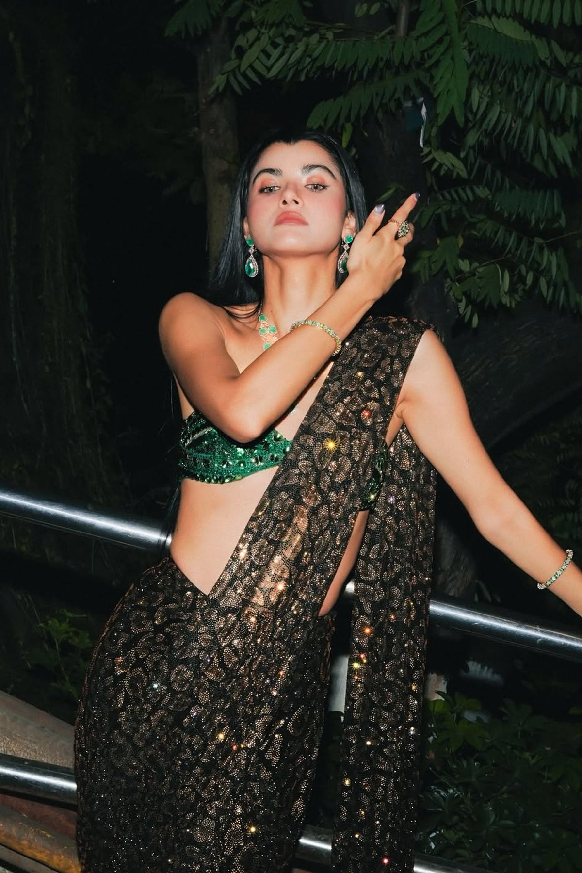 Ayesha kanga in Wild Whisper Saree set