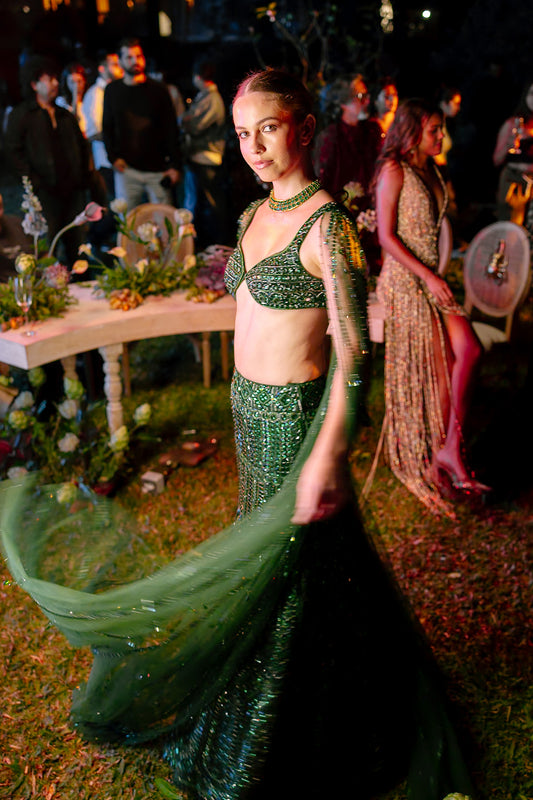 Emerald Élan Lehenga Set