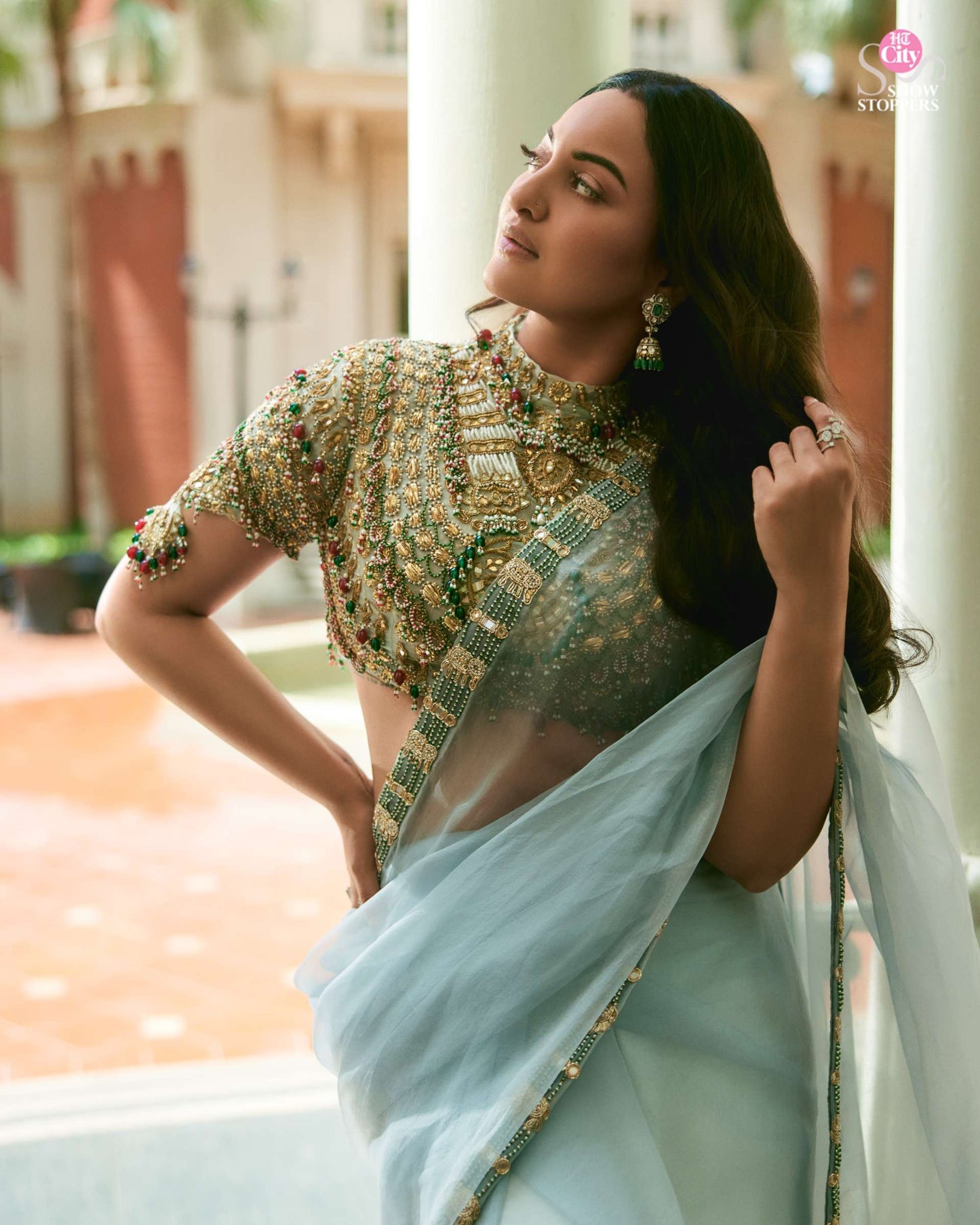 Sonakshi Sinha in Neelambara Saree Set
