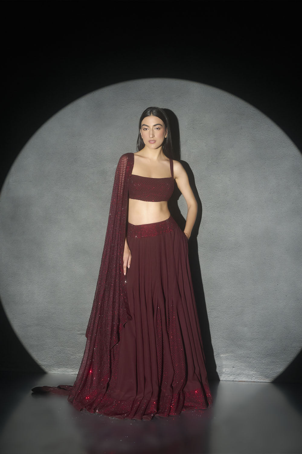 Julia Plum Lehenga Set