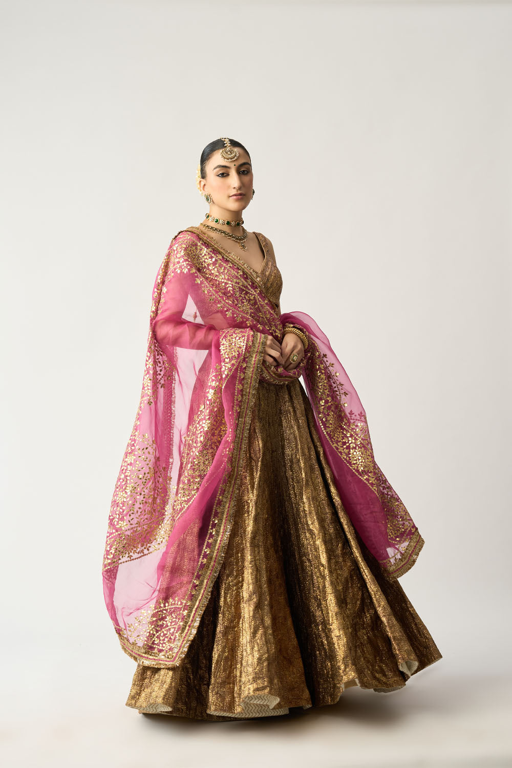 Gangu Dupatta Jamini Lehenga Set