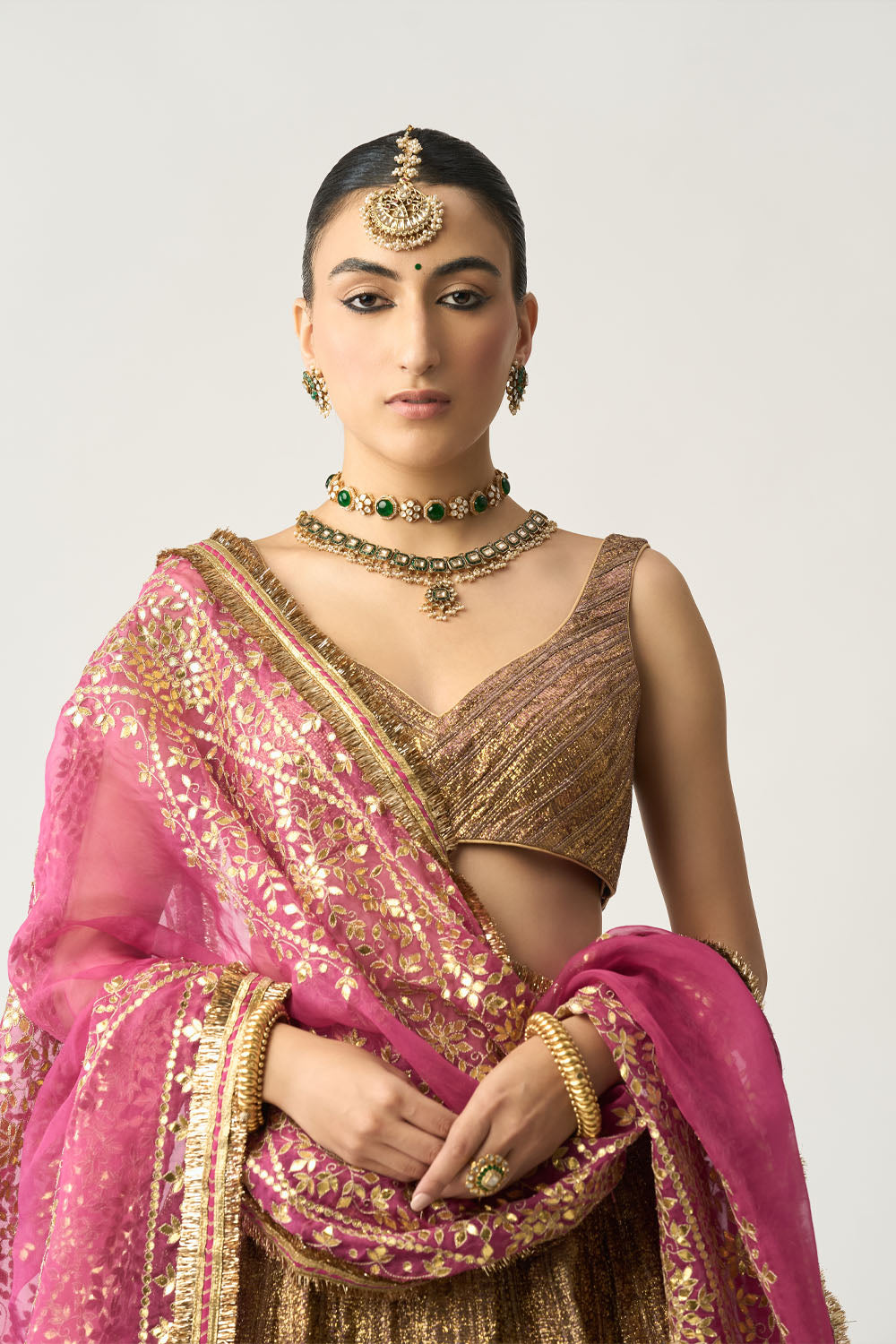Gangu Dupatta Jamini Lehenga Set
