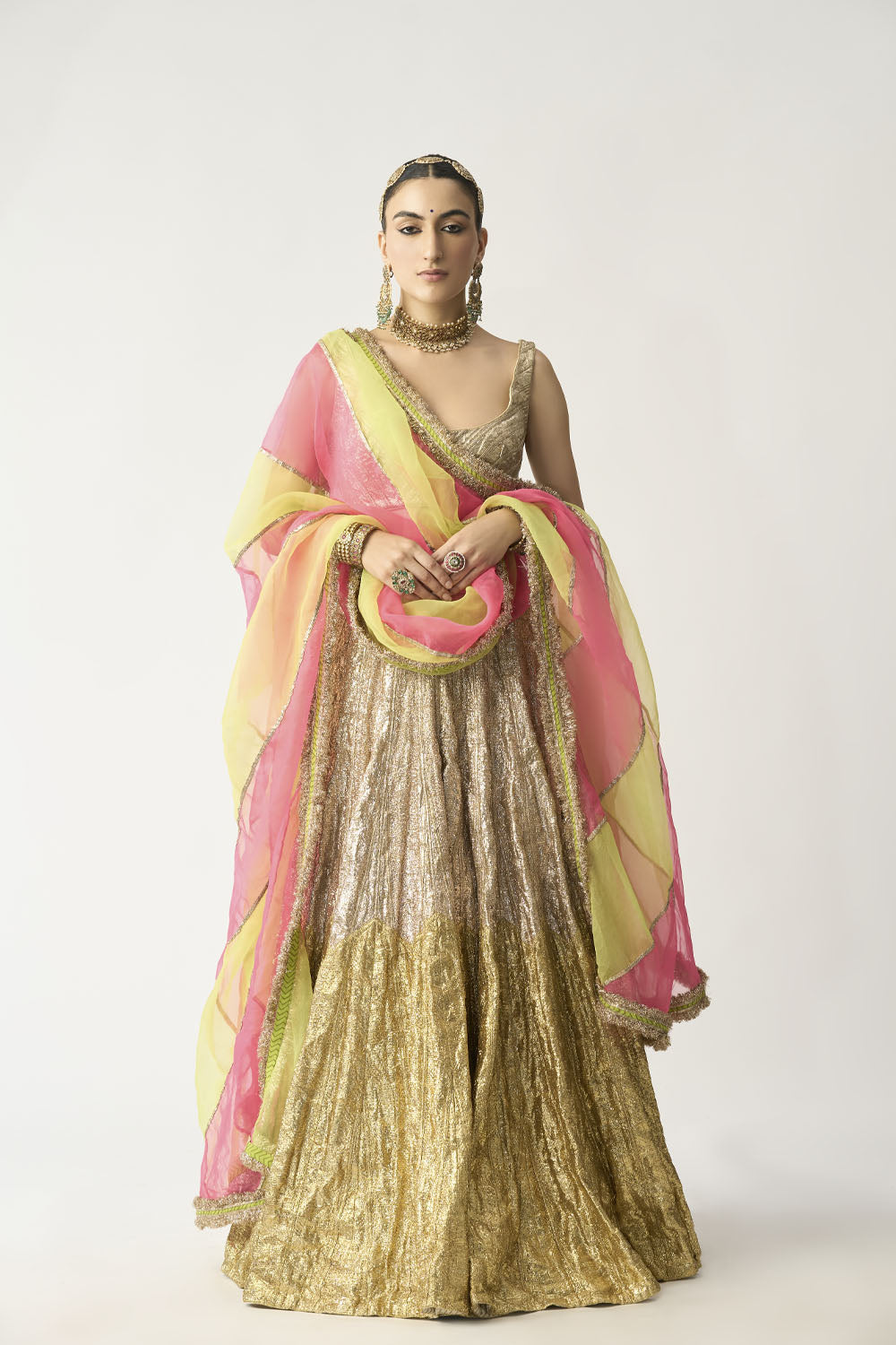 Kashvi Dupatta Dhoop Chao Sona Chandi Lehenga Set
