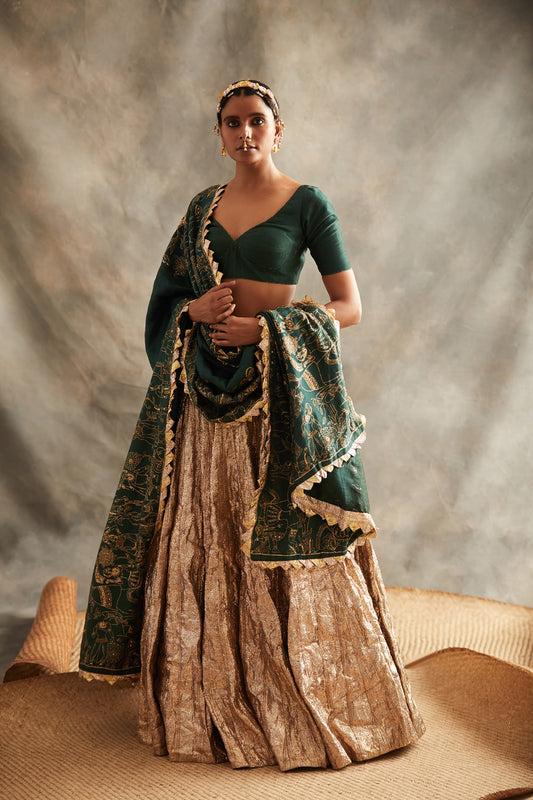 Panna Chandi Lehenga Set