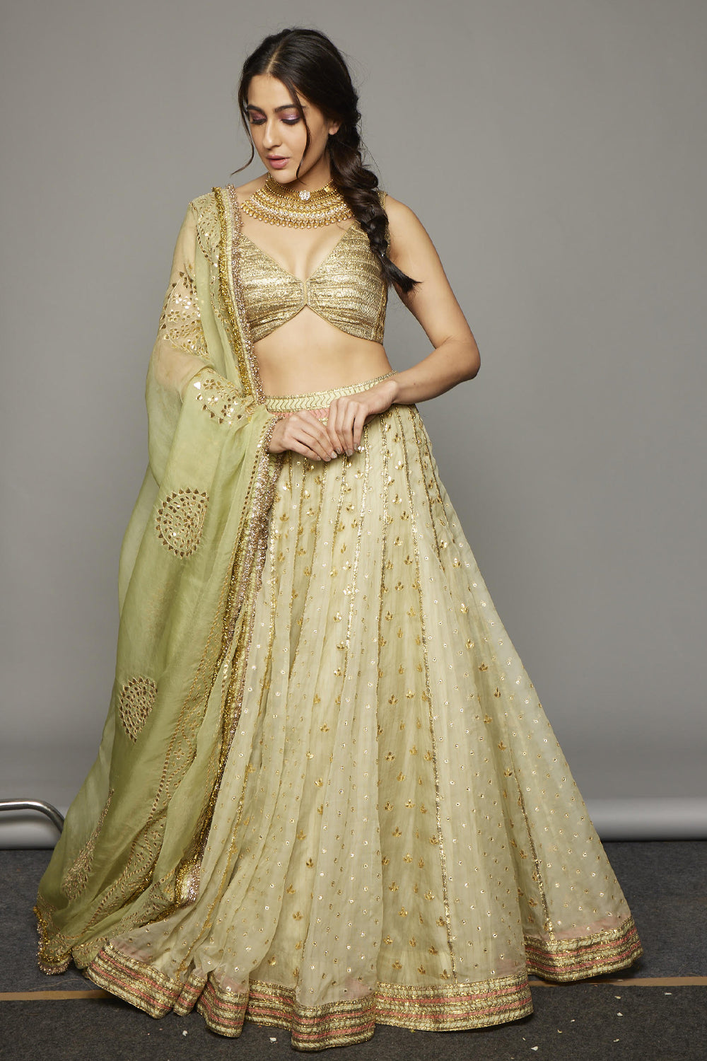Sara Ali Khan in Lehja Lehenga Set