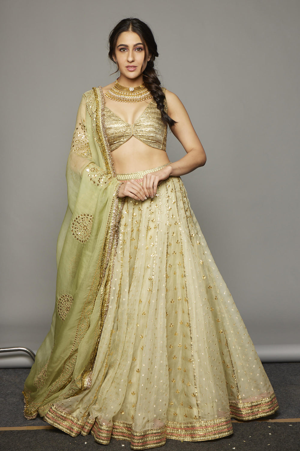 Sara Ali Khan in Lehja Lehenga Set